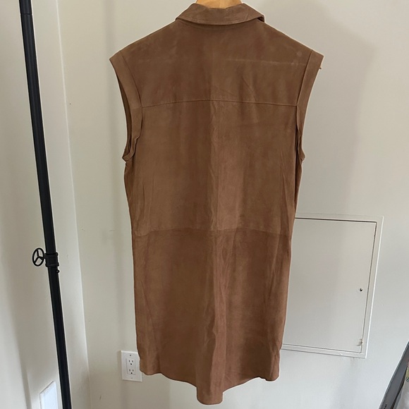Mango Tan Leather Button-Up Vest - Picture 4 of 5